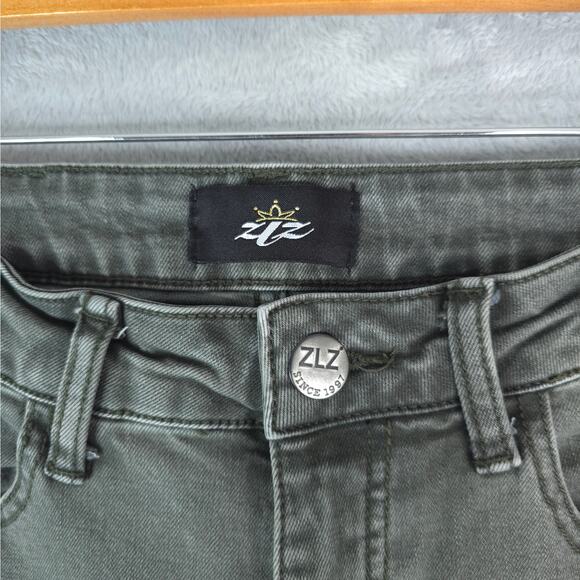 ZLZ Denim Jeans Mens 28x31 Green Skinny Leg Stretch - Picture 6 of 12